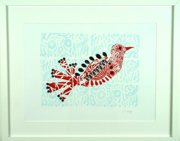 Red Bird Monoprint