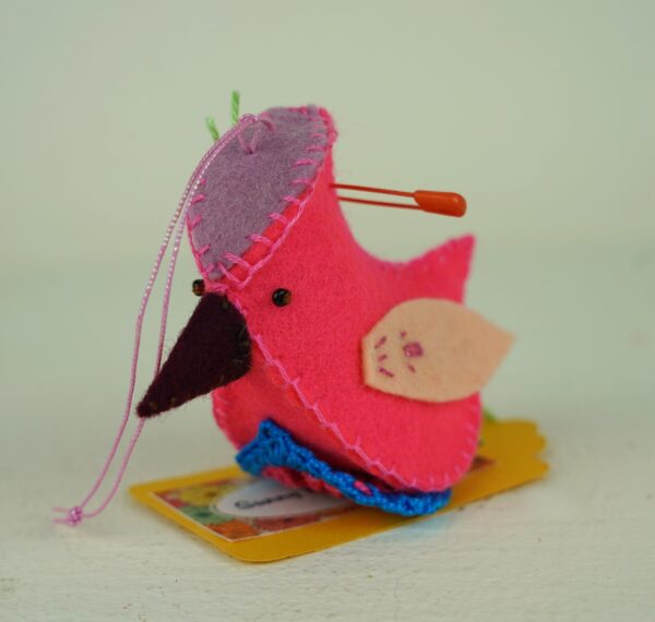 Songbird Ornament, Coral Pink