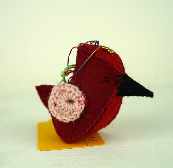 Songbird Ornament, Red