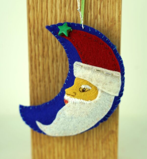 Santa Moon Ornament