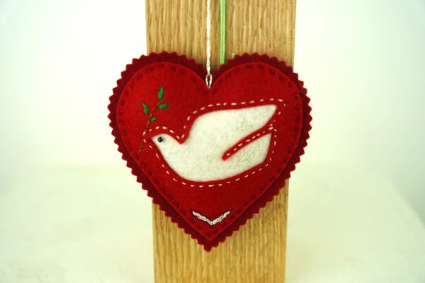 Dove in Heart Ornament