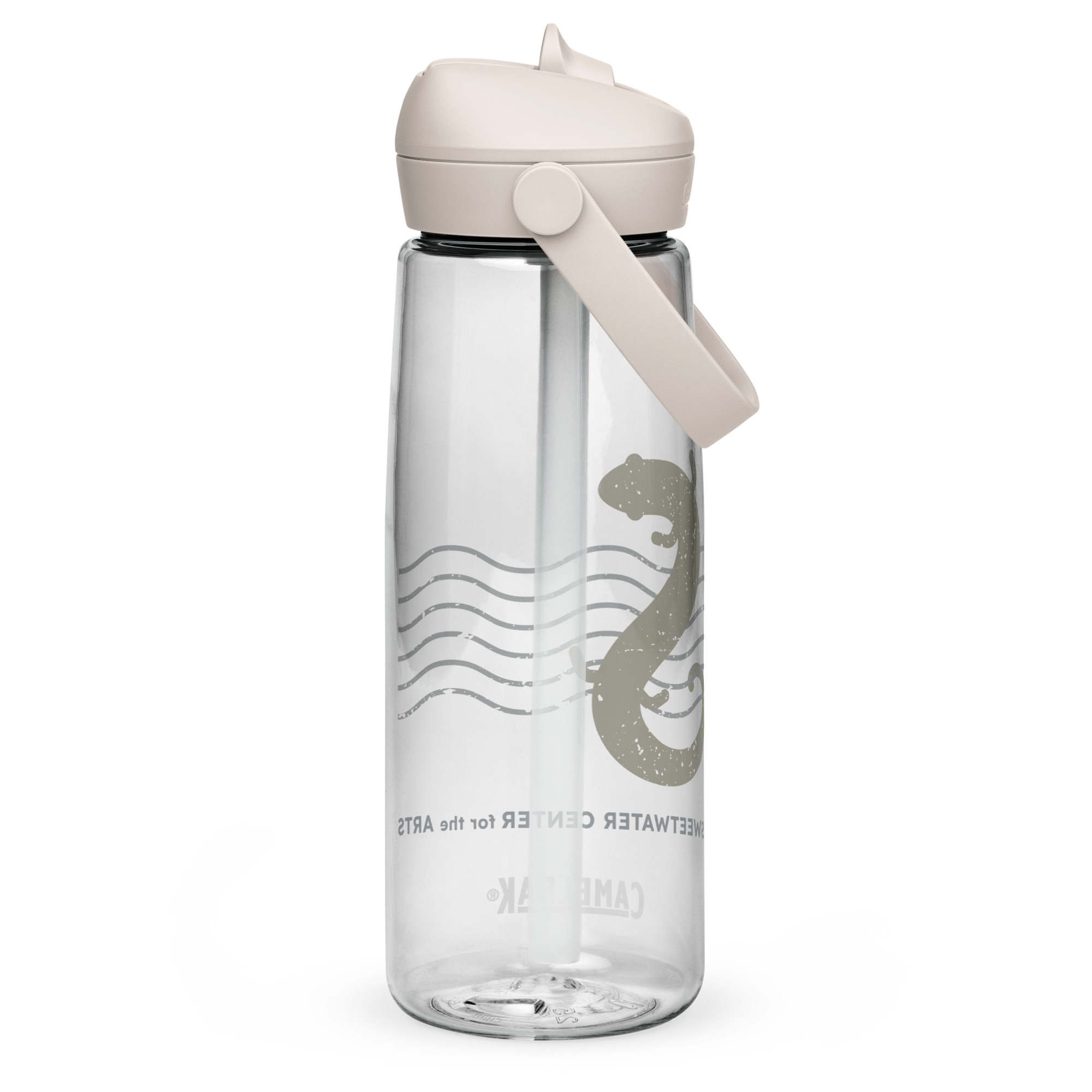 Flip straw water bottle