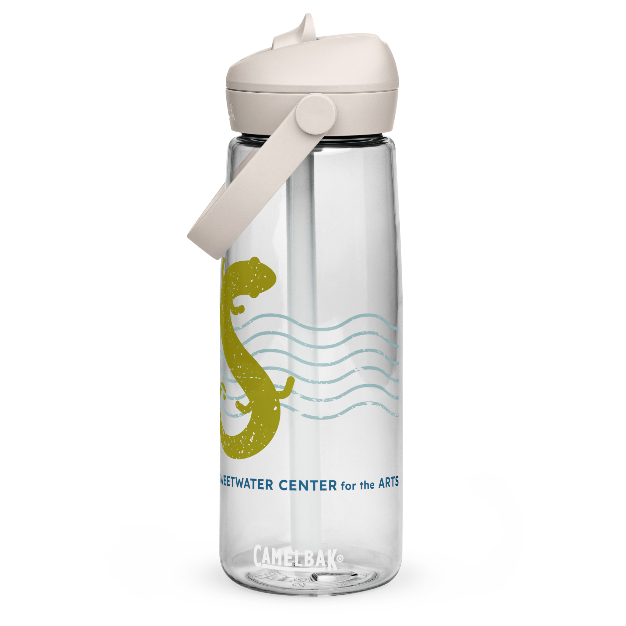 Flip straw water bottle