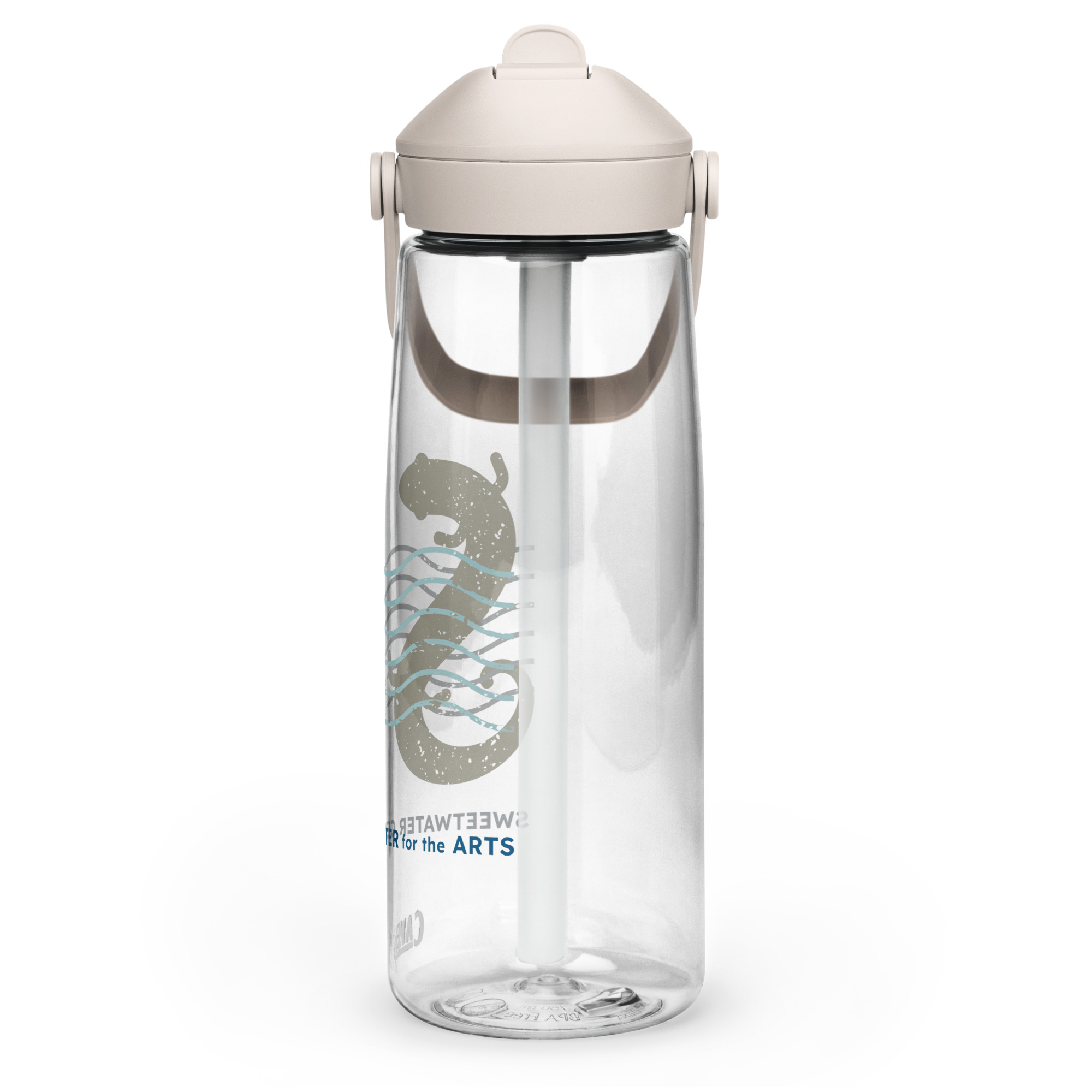 Flip straw water bottle