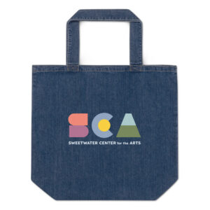 Organic denim tote bag